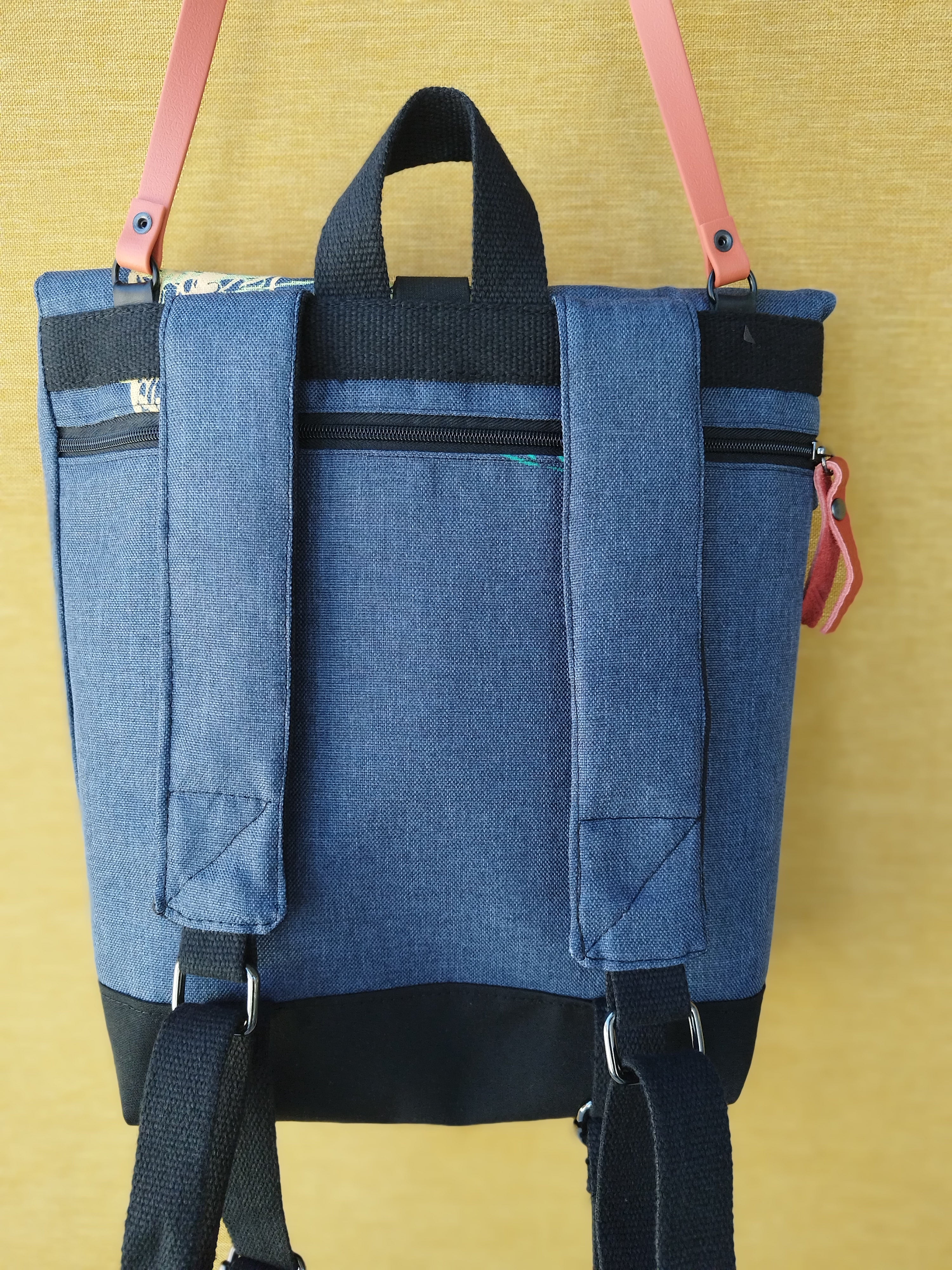 SITOLAB BLUE BACKPACK WITH INSECTS PRINT