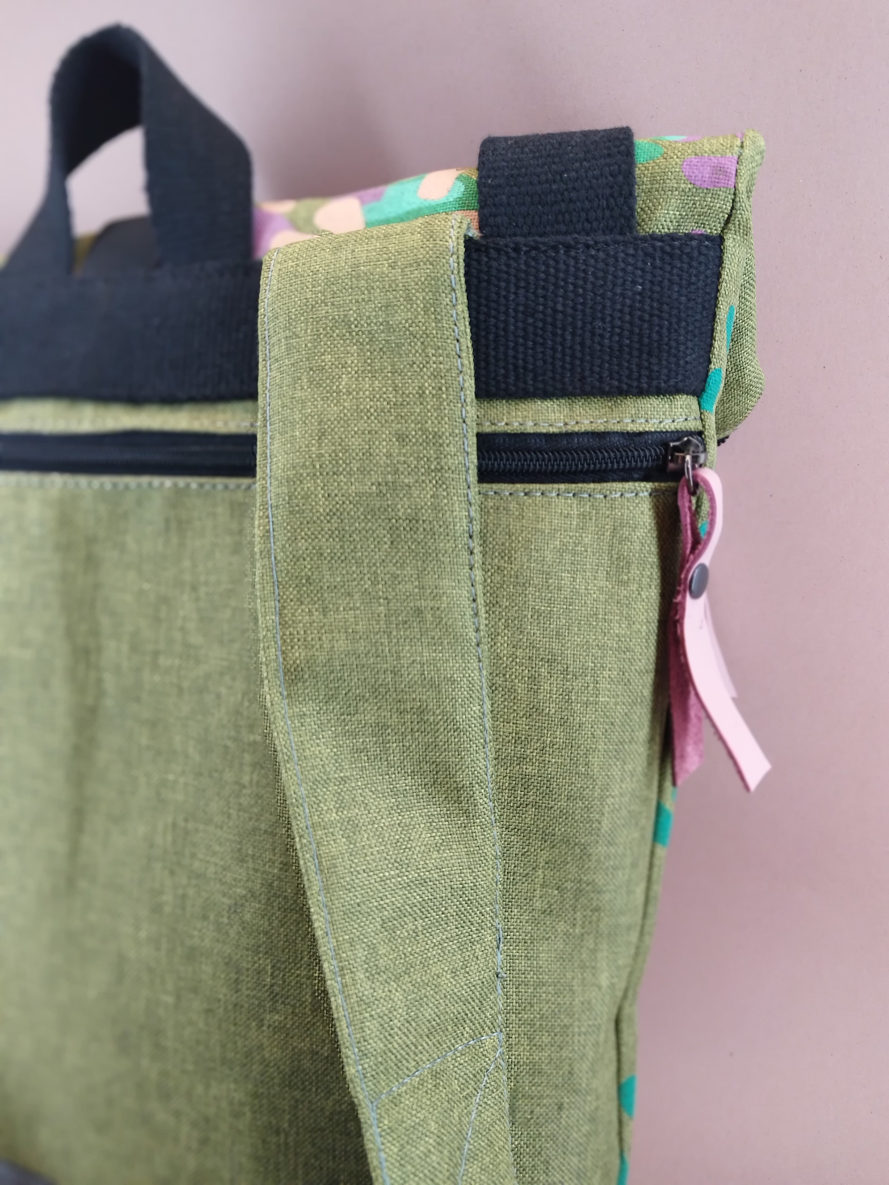 SITOLAB GREEN BACKPACK WITH FRECKLE PRINT