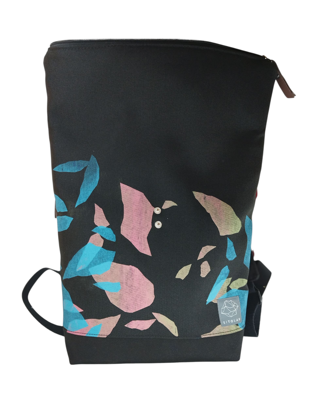 SITOLAB BAG BACK PACK WITH CONFETTI PRINT AND LEATHER DETAILS II