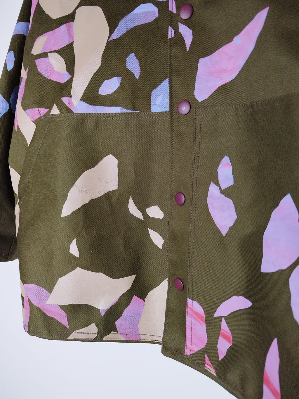 SITOLAB OLIVE WORKWEAR STYLE CONFETTI PRINT JACKET