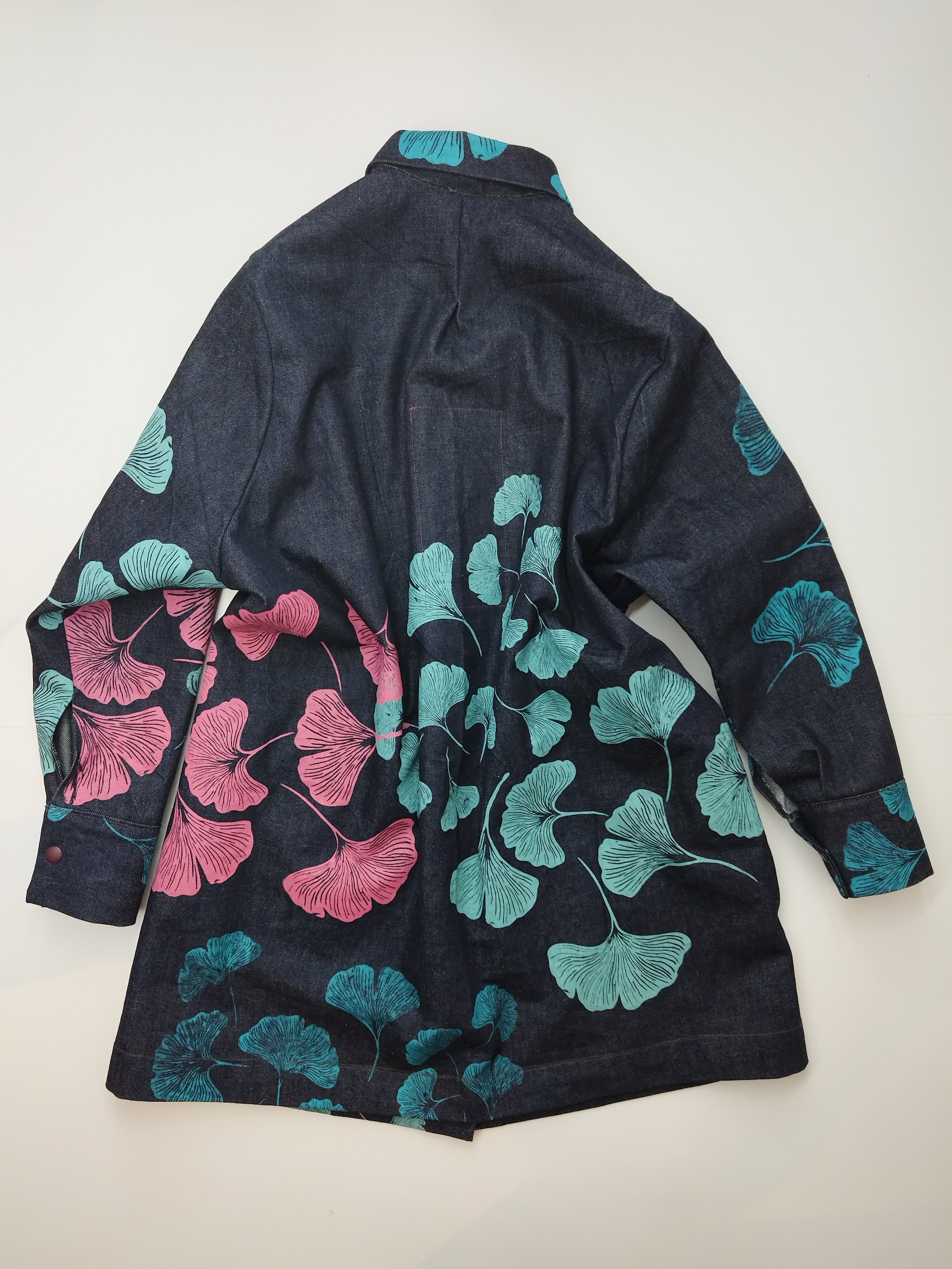 SITOLAB DENIM JACKET WITH GINKO PRINT