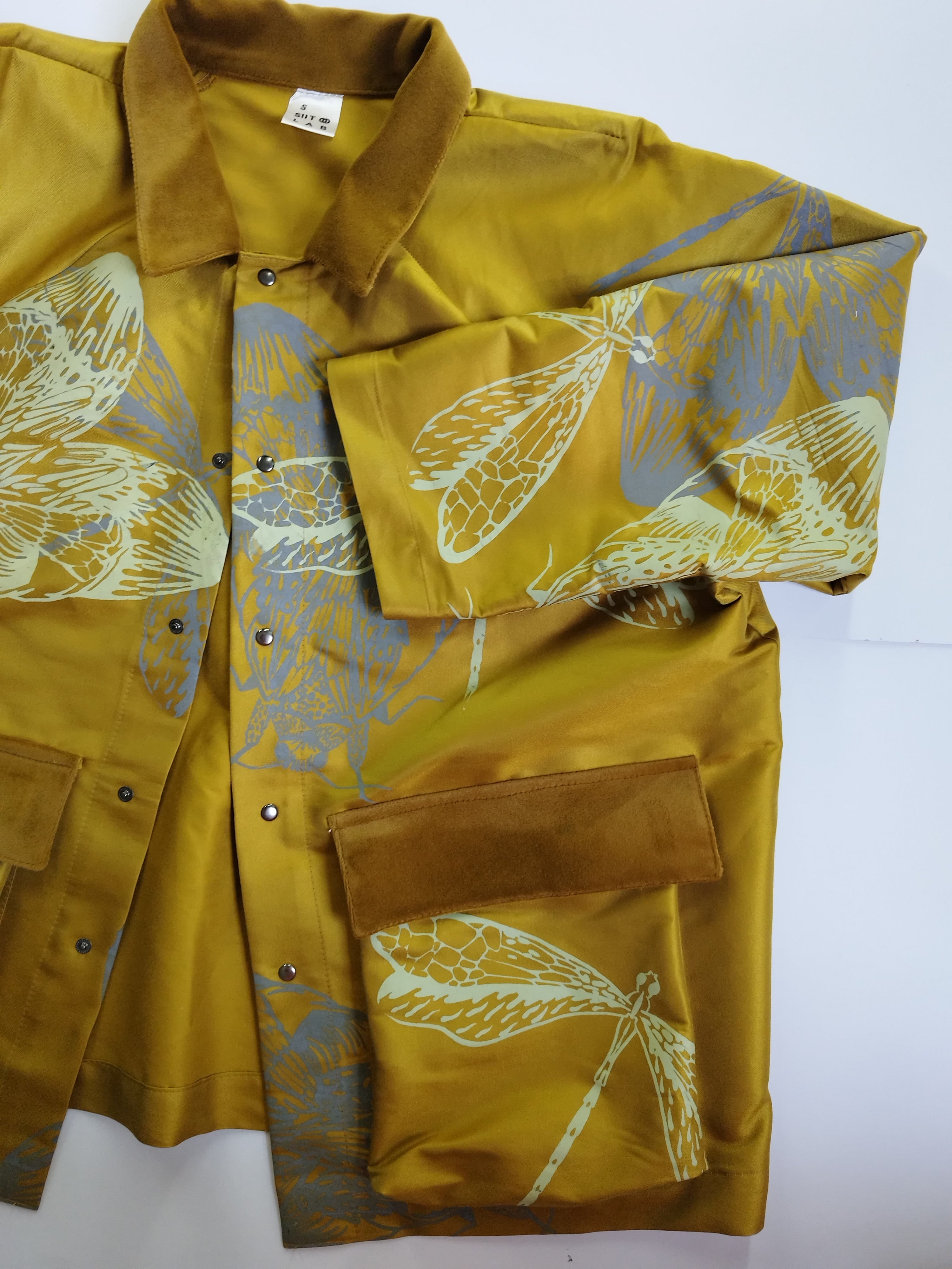 SITOLAB SILK TAFETA JACKET WITH INSECTS PRINT