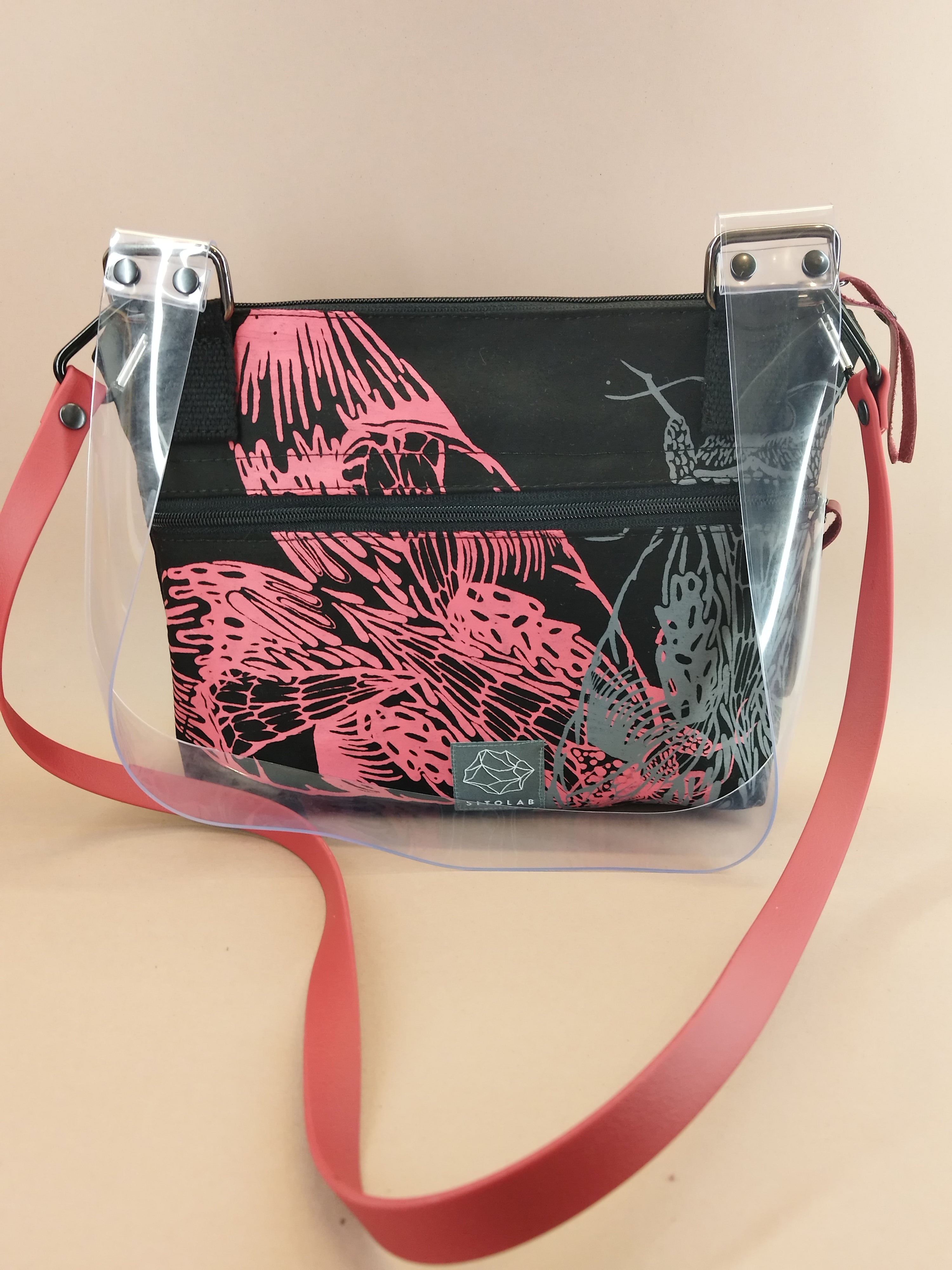 SITOLAB MINI BLACK BAG WITH MOTH PRINT