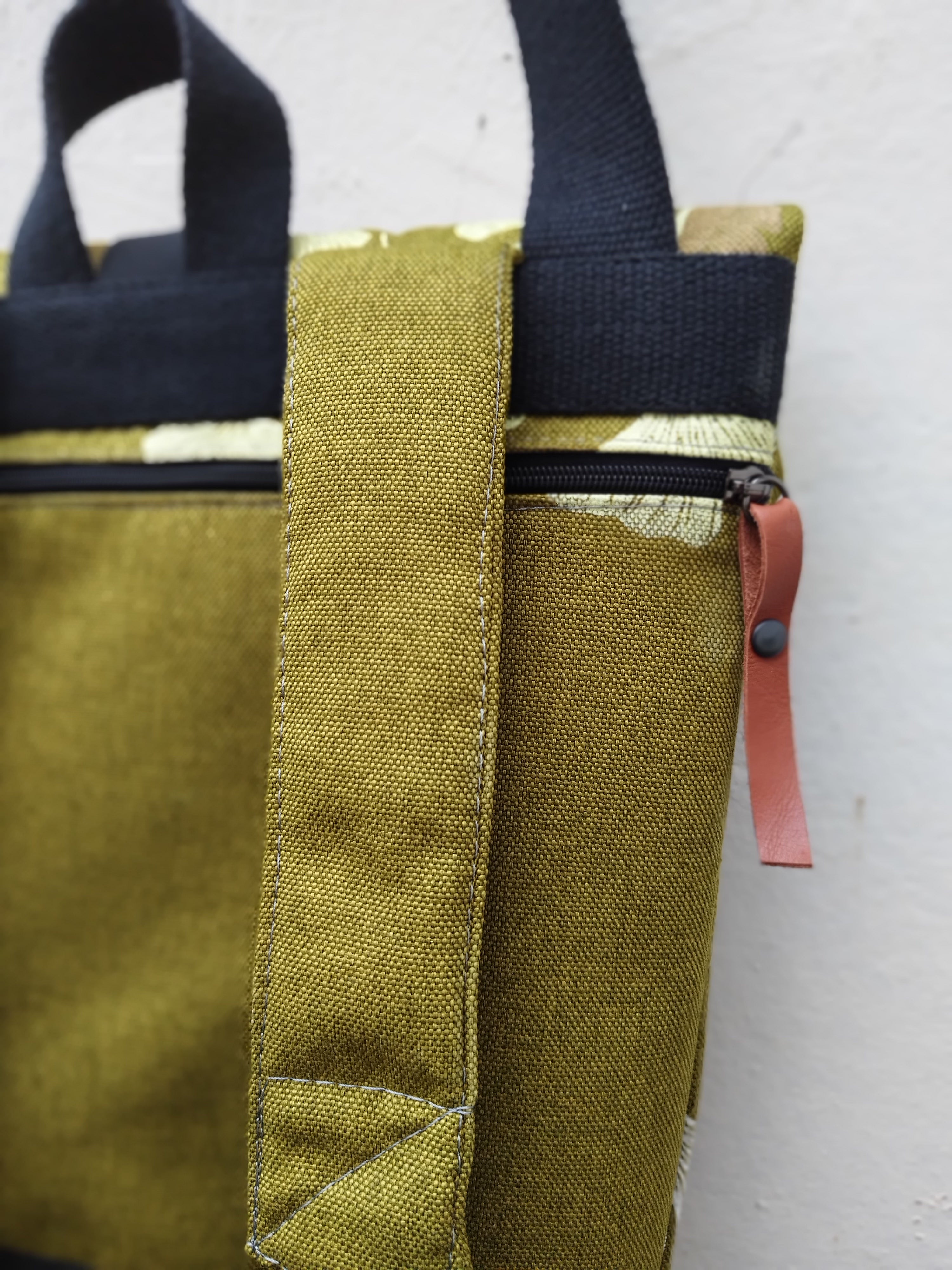 SITOLAB GINKO BACKPACK VIOLET GREEN PRINT