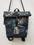 SITOLAB BLACK BACKPACK WITH INSECTS PRINT